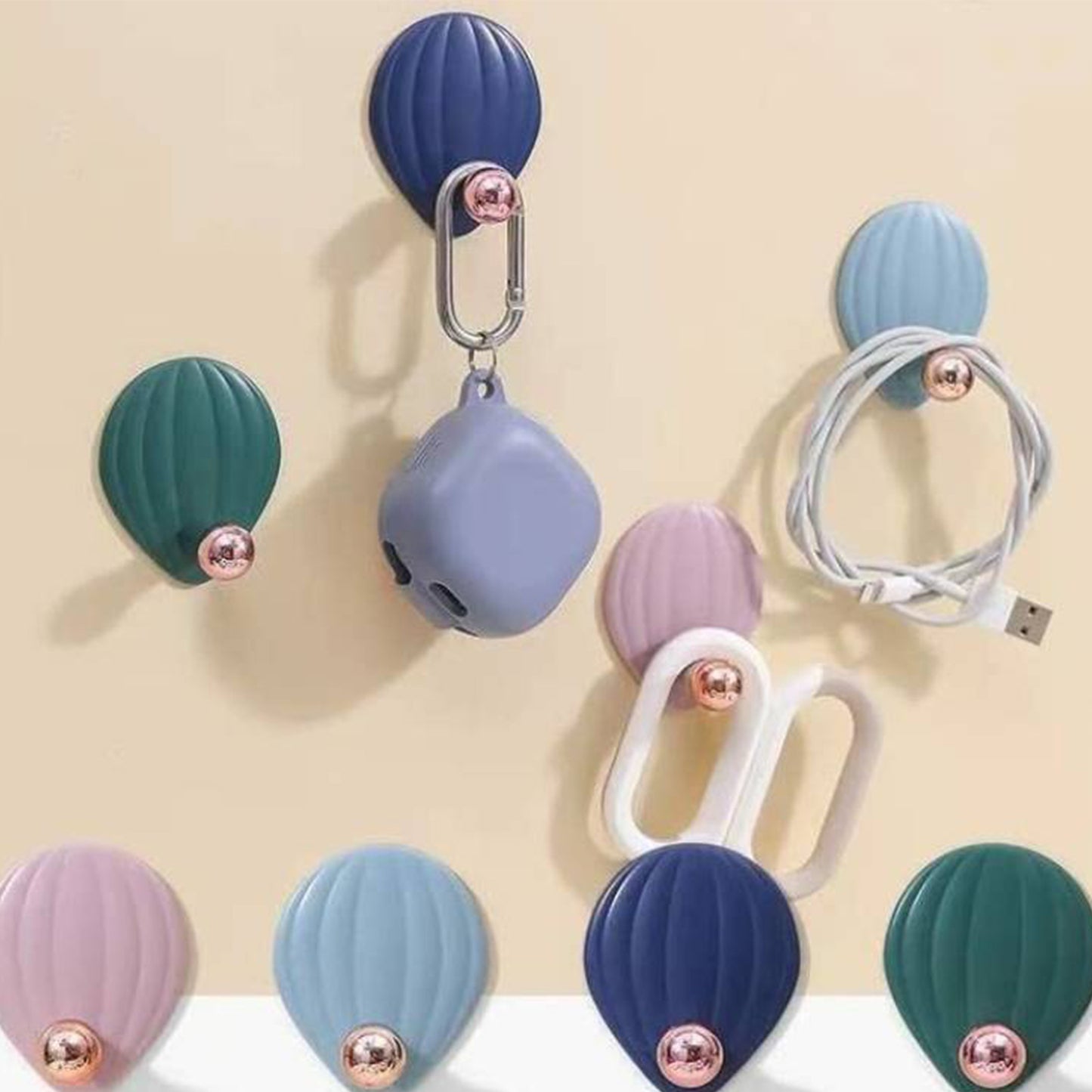 Selfadhesive Wall Hooks Waterproof Adhesive Sticky Stylish Hooks (4 Pc)