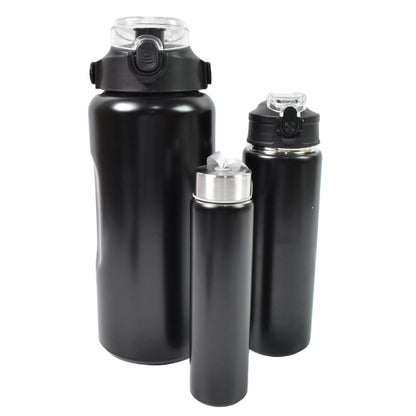 3 In1 Stainless Steel Insulated Water Bottle Double Wall Vacuum (3 Pcs Set  Different Size)