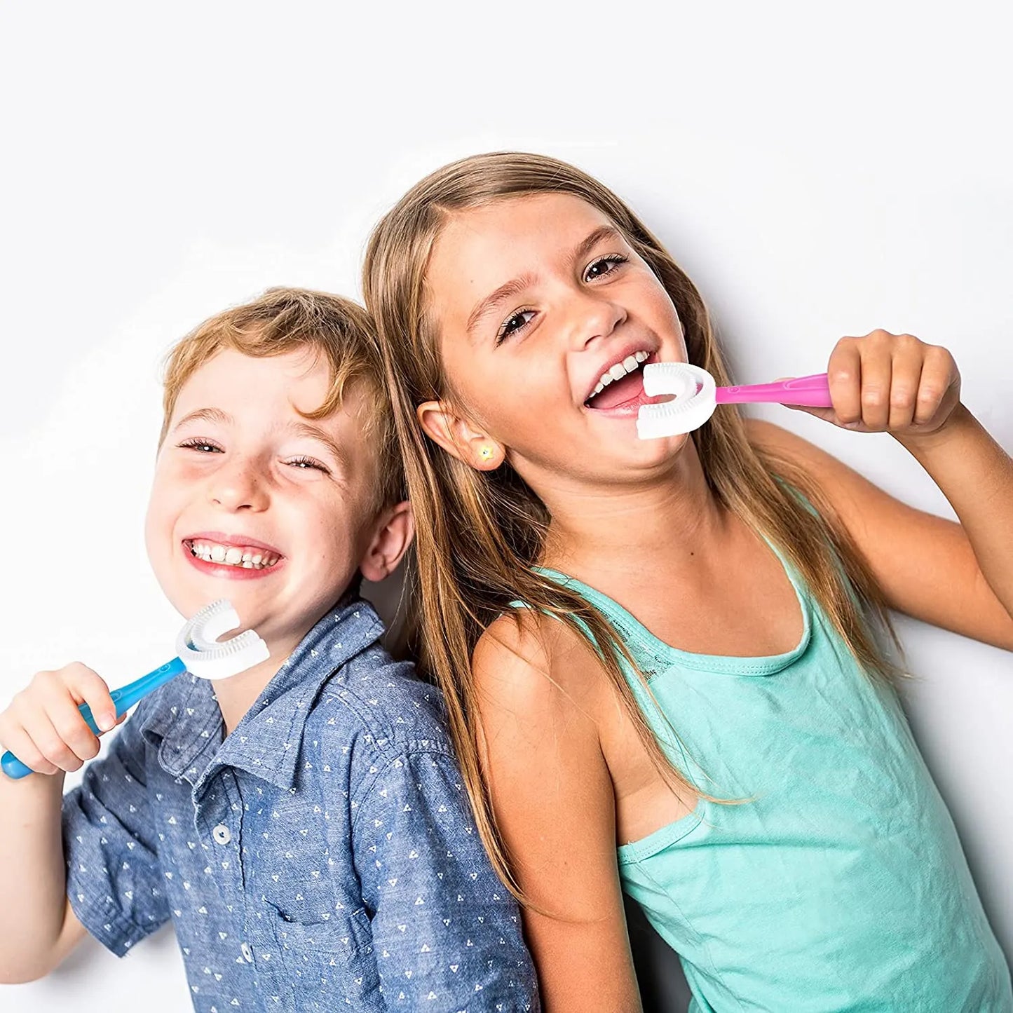 U-Shaped Toothbrush For Kids Manual Whitening Toothbrush Silicone Brush Head For Kids Children Infant Toothbrush For 2-6 Years