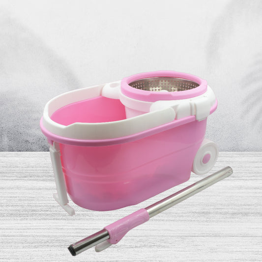 Mop With Bucket For Floor Cleaning With Steel Spin Mop For Floor Cleaning  Floor Cleaner Mop  Spin Mop  Magic Mop  Mop Stick  Spin Mop Set With Bucket Household Office Cleaning Tool Mop