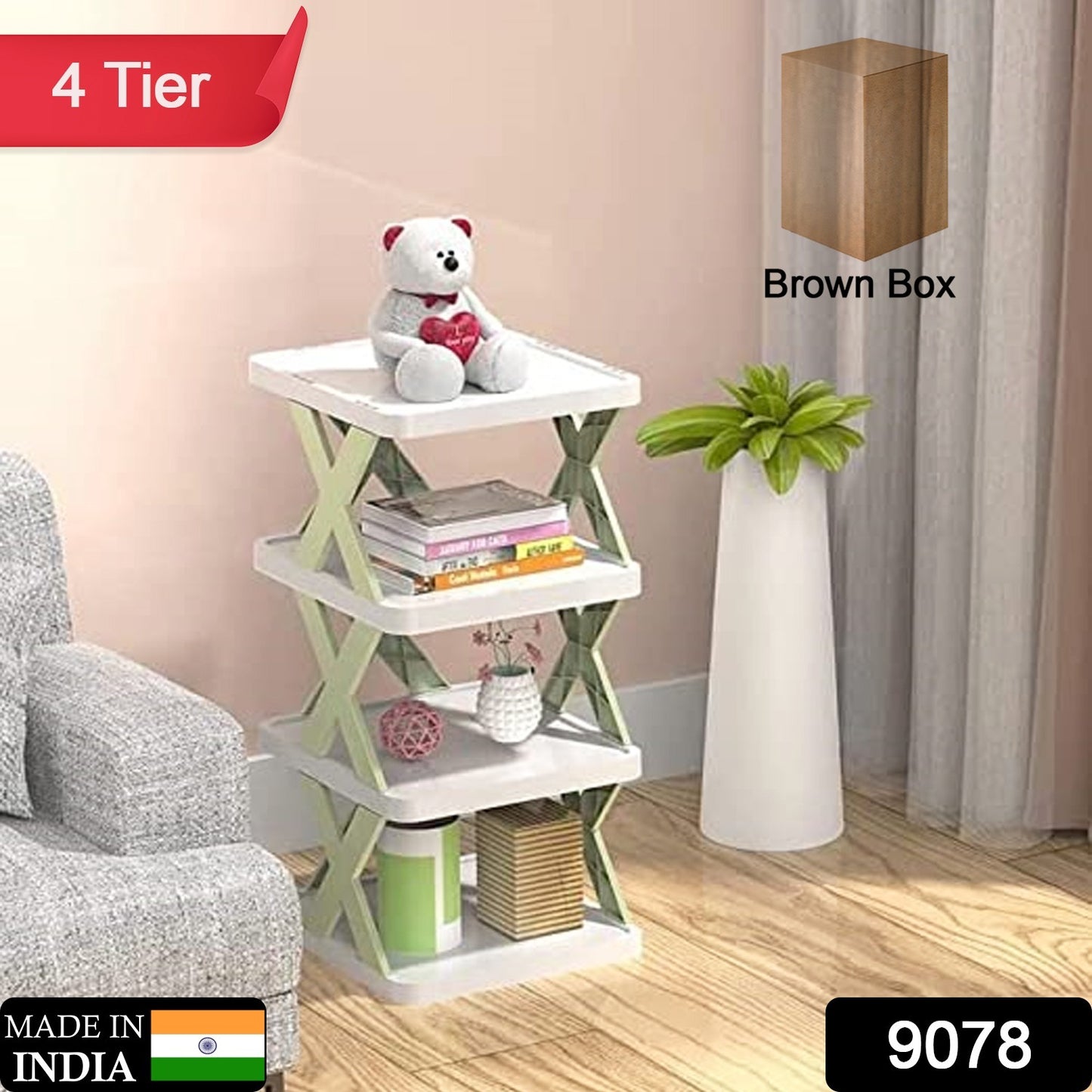 4 Layer Shoes Stand Shoe Tower Rack Suit For Small Spaces Closet Small Entryway Easy Assembly And Stable In Structure Corner Storage Cabinet For Saving Space