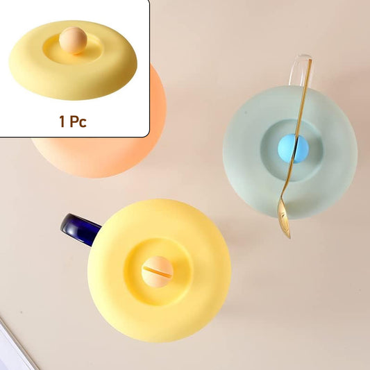 Cupmug Lid Dust Proof Silicone Rubber Airtight Seal (Cup  Spoon Not Included Only Lid 1 Pc)