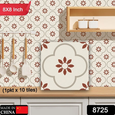 Peeland Stick Floor Tiles Kitchen  Bathroom Backsplash Sticker Detachable Waterproof Diy Tile Stickers For Wall Decoration Tiles Home Decoration (8X8 Inch  10 Pcs Set)