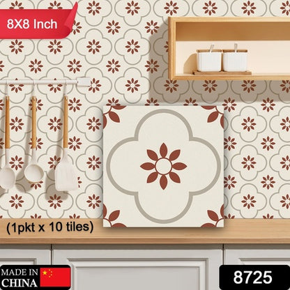Peeland Stick Floor Tiles Kitchen  Bathroom Backsplash Sticker Detachable Waterproof Diy Tile Stickers For Wall Decoration Tiles Home Decoration (8X8 Inch  10 Pcs Set)