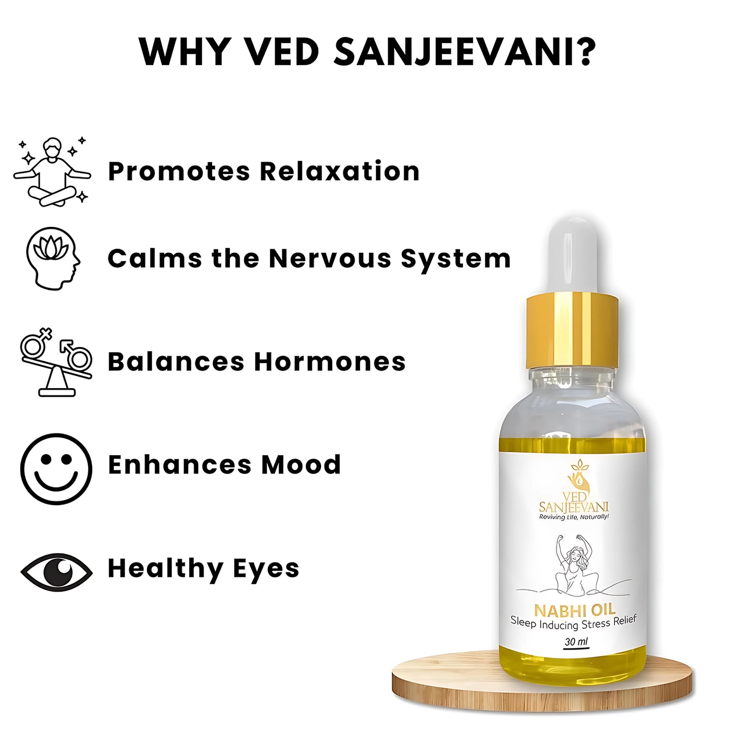 Ved Sanjeevani Nabhi Oil Sleep Inducing Stress Relief (30Ml  1 Pc)