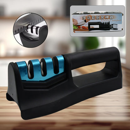 Knife Sharpener For Kitchen  Knife Sharpener With Vegetable Chopper And Fish Scale Remover  Handheld Knives  Pocket Knife Sharpener  Knife Sharpener For Chefs  Serrated Knife (9In1)