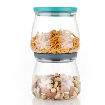 Matka Shaped Jar With Air Tight  Leak Proof Lid (Multicolour) (Set Of 6) (900Ml)