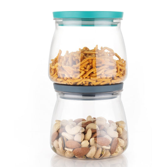 Matka Shaped Jar With Air Tight  Leak Proof Lid (Multicolour) (Set Of 6) (900Ml)