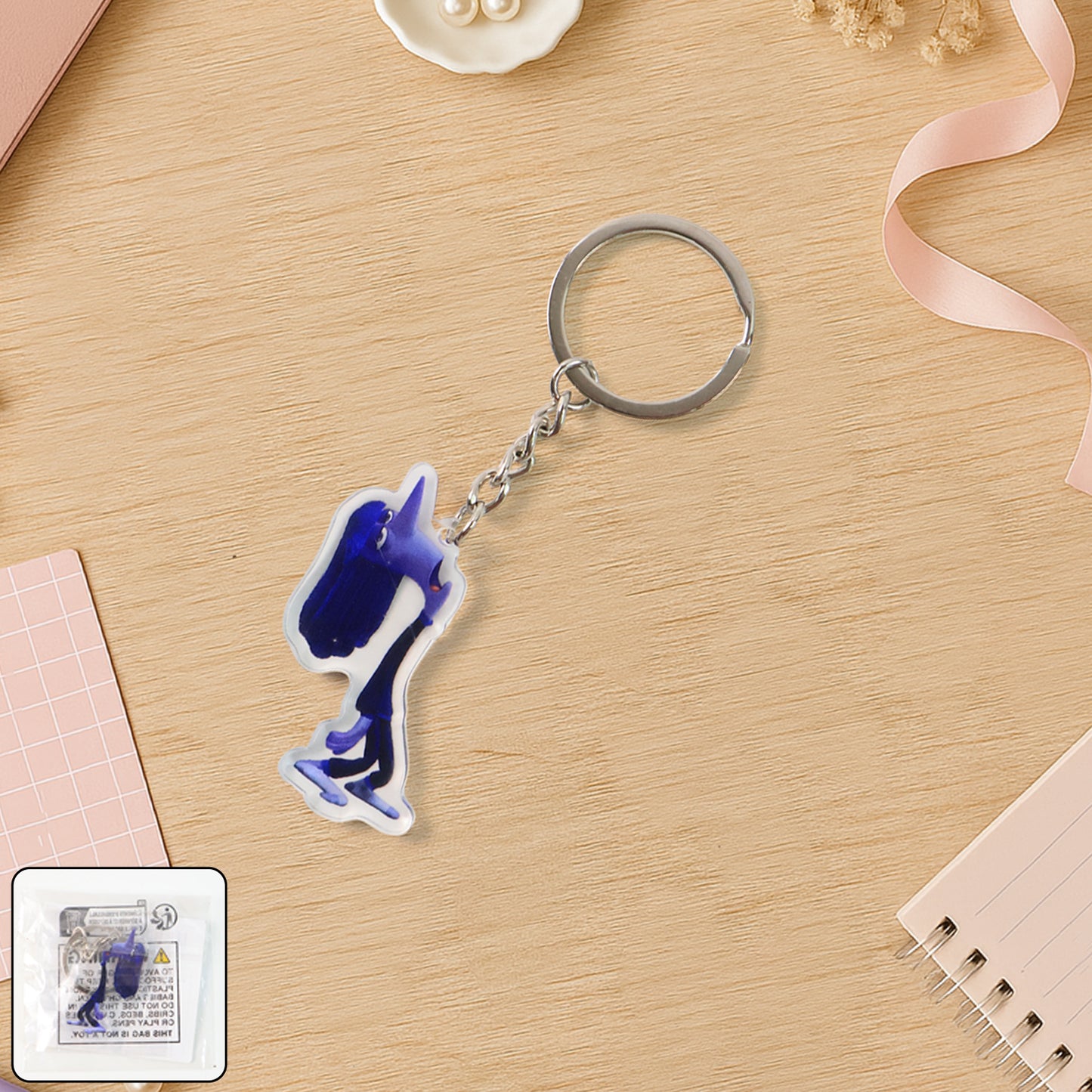 Cutecartoon Character Acrylic Keychain (1 Pc)