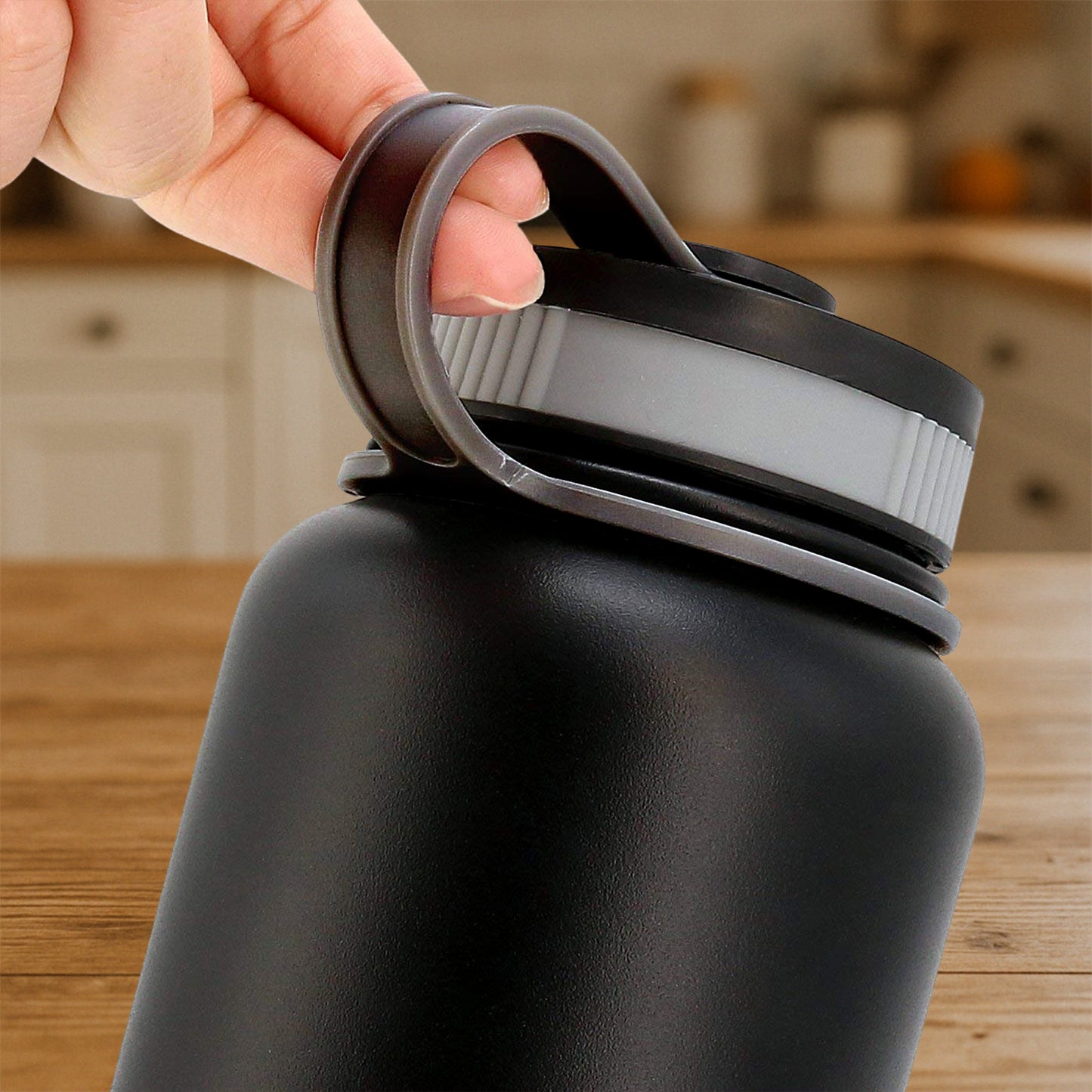 Blackstainless Steel Double Wall Vacuum-Insulated Drink Water Bottle (1000 Ml)