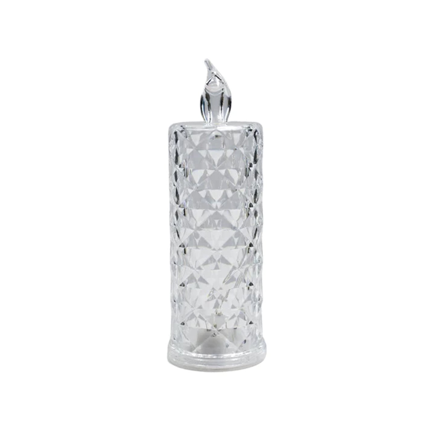 Rose Candles Led Flameless And Smokeless Decorative Acrylic Transparent Candles Led Tea Light Candle Perfect For Gifting Home Diwali Christmas Crystal Candle Lights (1 Pc)  (Moq - 12 Pc )