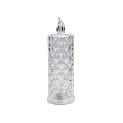 Rose Candles Led Flameless And Smokeless Decorative Acrylic Transparent Candles Led Tea Light Candle Perfect For Gifting Home Diwali Christmas Crystal Candle Lights (1 Pc)  (Moq - 12 Pc )