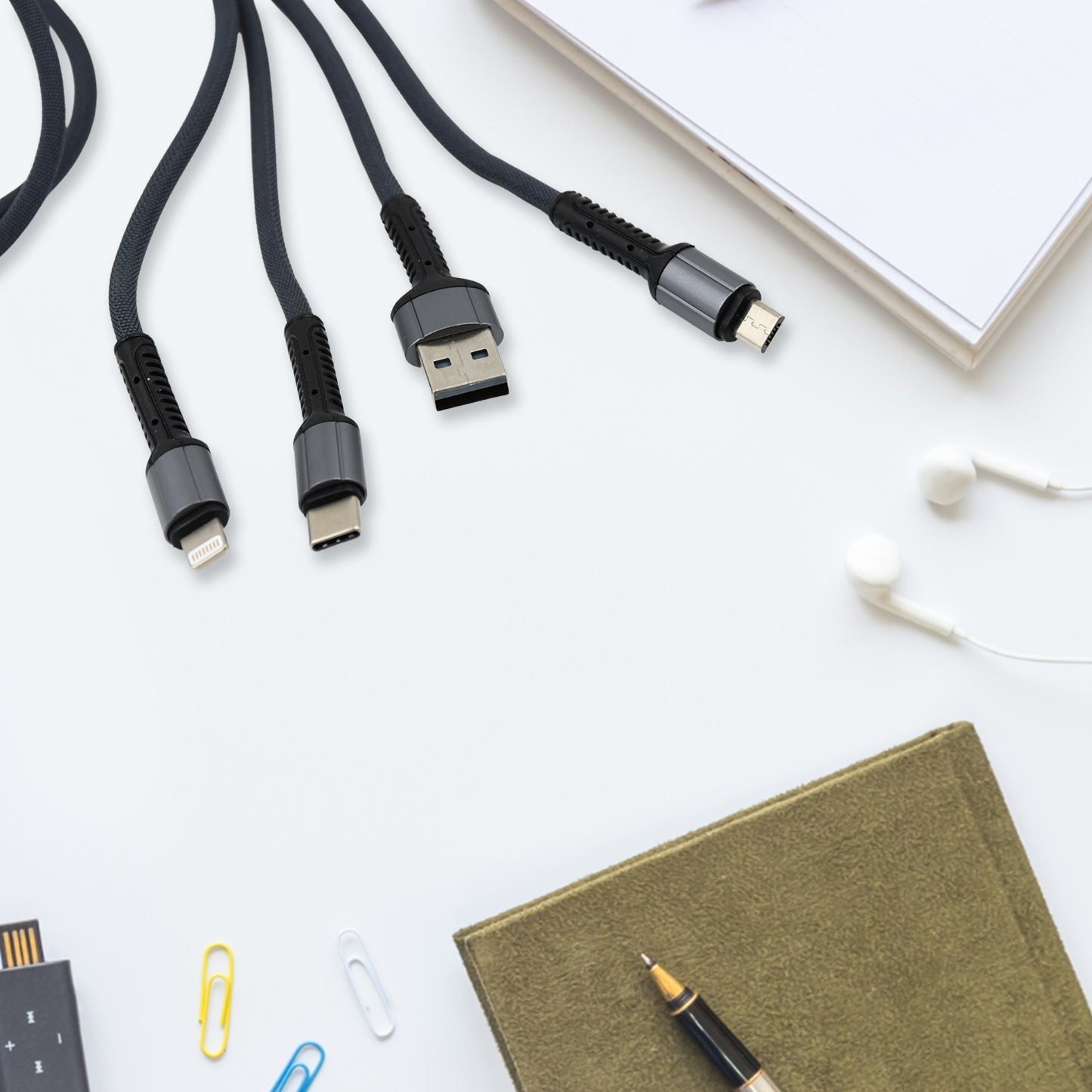 3 In1 Multi Super Fast Charging Cable (1 Pc  1200 Mm)