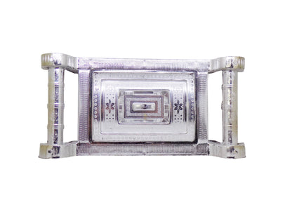 Multipurpose 4 Section Royal Design Silver Storagegift Box
