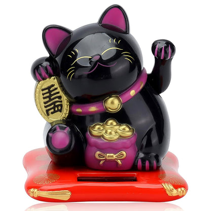 Solarpowered Happy Cat Beautiful With Arm Waves Wealth Cat (1 Pc  Mix Color)