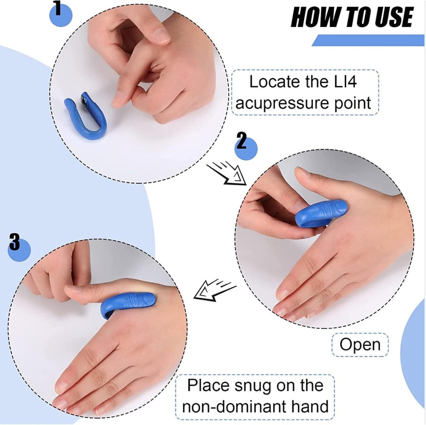 Sugarcontrol Acupressure Hand Pressure Point Clip Migraine Relief Clip With Magnets (1 Pc)