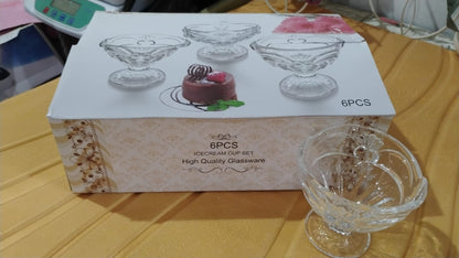 Glassice-Cream Cup Set Home  Kitchen Serving Or Dessert Cup (6 Pcs Set)