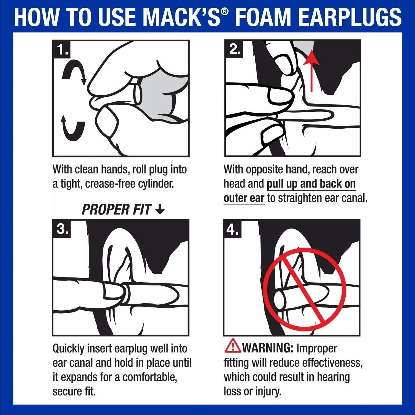 Softfoam Noise-Cancelling Earplugs 4 Pairs