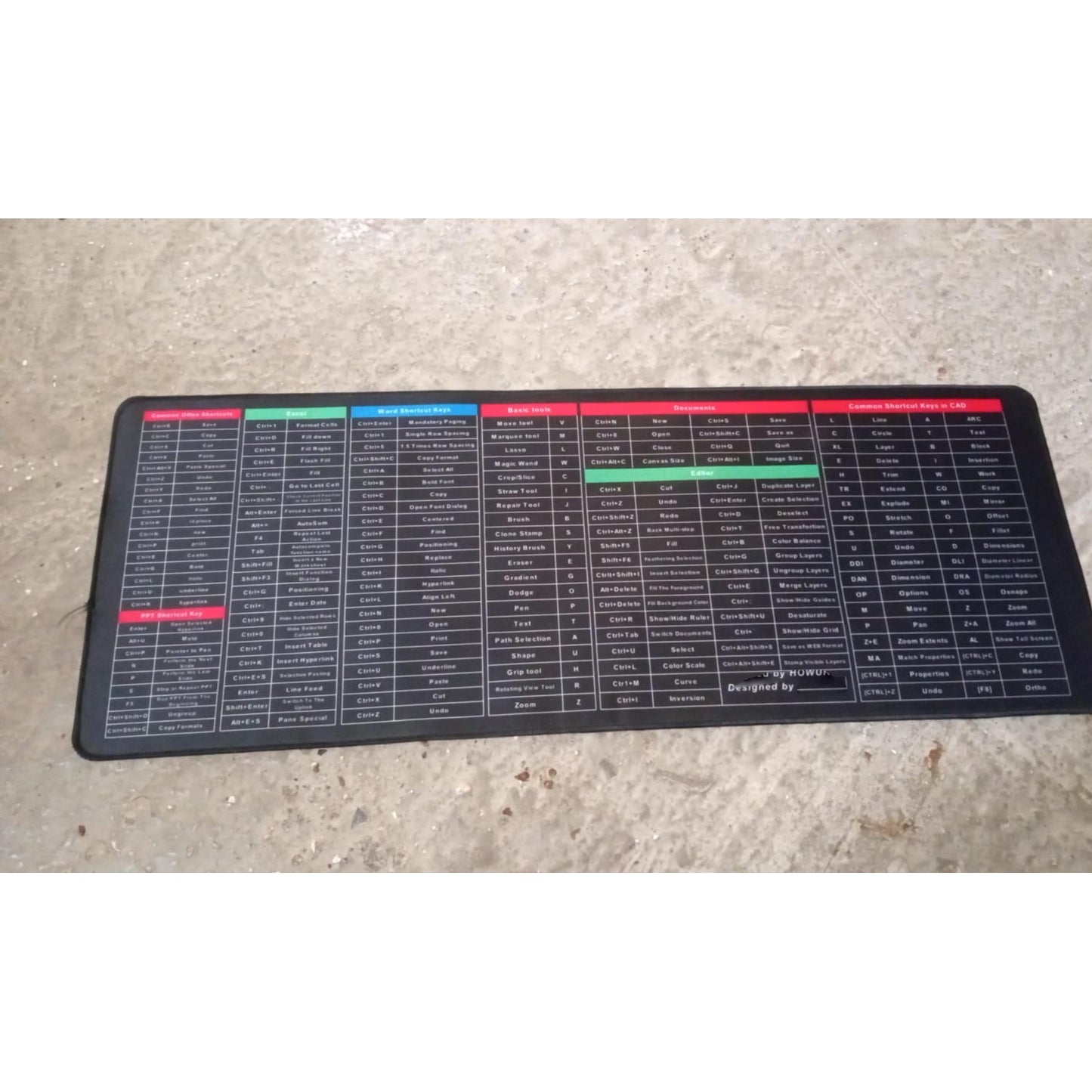 Shortcut Keyboard Mat Mouse Pad Mat Mouse Pads For Desk Quick Key Super Large Anti-Slip Keyboard Pad Desk Accessories Desktop Mouse Pad Office Oversized Big Mouse Pad Rubber (8030 Cm)