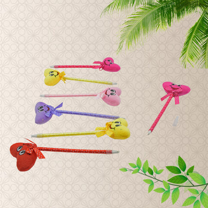 Cute Cartoon Shape  Heart Design Facy Writting Pen Attached Rattle  Ball Pen Smooth Writing For Wedding  Events  Multiuse Pen  Best Pen L Use For Kids (12 Pcs Set Mix Design  Color)