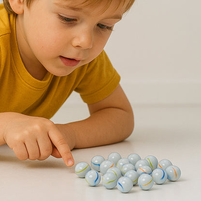 Classic Glass Marbles Pack Of Approx 30 Pc