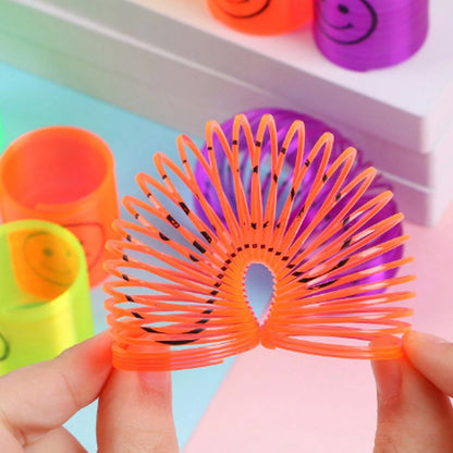Multicolor Magic Smiley Spring Spring Toys Slinky Slinky Spring Toy Toy For Kids For Birthdays Compact And Portable Easy To Carry (12 Pcs Set)