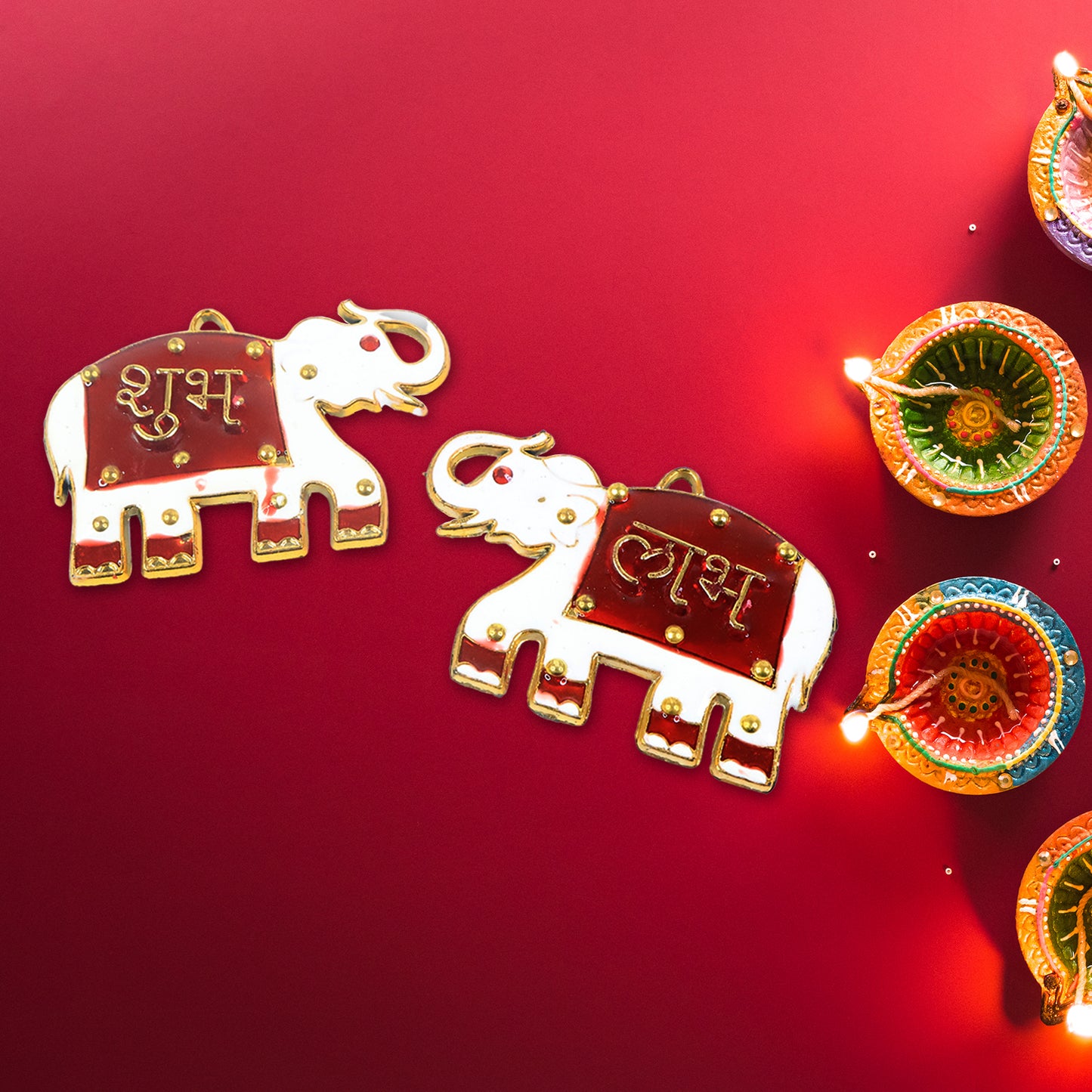 Shubhlabh Elephant Decorative Wall Hangings (2 Pc)
