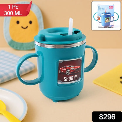 Kidssporty Sipper Mug With Straw And Dual Handles Approx 300Ml (1 Pc)