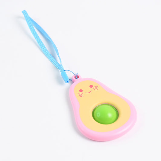 Cute Avocado-Shaped Mini Push Pop Keychain Toy With Strap (1 Pc)