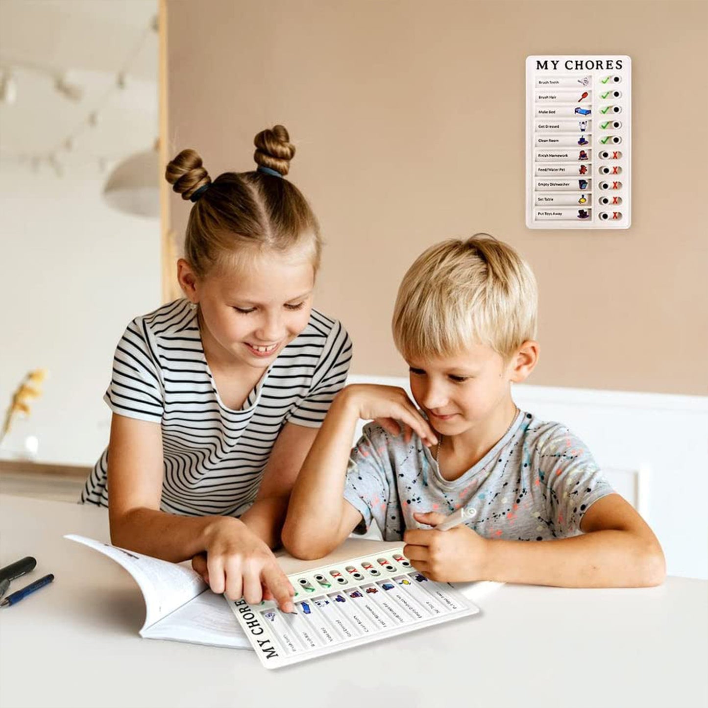 Portable My Chores Home Note Board Management Planning Memo Boards Reminding Time. (Size - 20X12Cm)