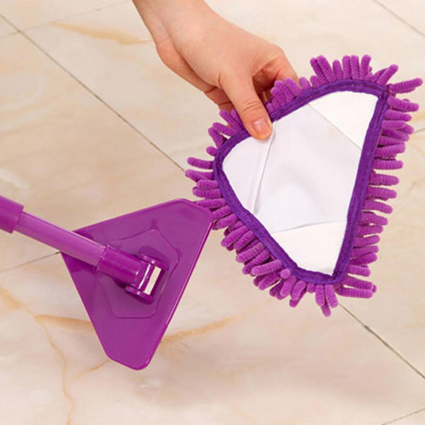Stainless Steel Road Adjustable Triangle Mop Used For Cleaning Dusty And Wet Floor Surfaces And Tiles.