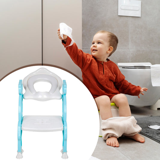 2 In 1 Potty Training Toilet Seat With Step Stool Ladder For Boy And Girl Baby Toddler Kid Childrens Toilet Training Seat Chair With Soft Padded Seat And Sturdy Non-Slip Wide Step Make Potty Easier For Your Kids (Multi-Color)