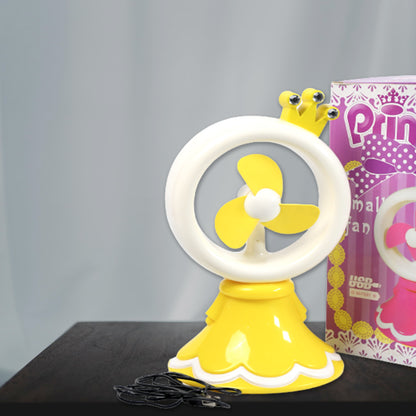 Princess Portable Fan Bright Color Desktop Office Usb  Battry Operate Fan (Battery Not Include)