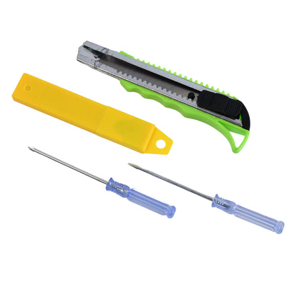 Heavyduty Working Cutter Knife With Replacement Blade 2 Screwdriver Hand Tool (4 Pc Set)