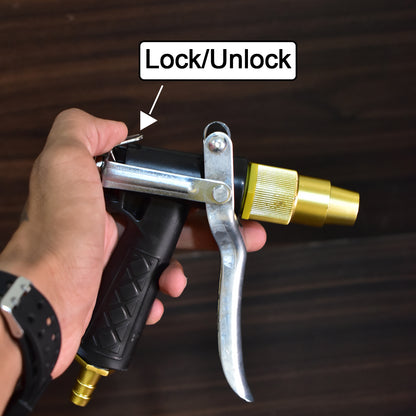 Durable Gold Plated Metal Trigger Hose Nozzle Water Lever Spray