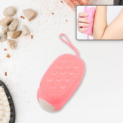 Silicone Super Soft Silicone Bath Brush Double-Sided Body Scrubber Brush For Deep Cleasing Exfoliating Ultra-Soft Scrubber(1 Pc)