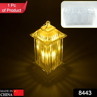Lantern Shape Led Light Decorative Led Flickering Crystal Candle Light For Holiday Party Crylic Crystal Table Lamp Crystal Table Lamp Atmosphere Lamp Bedroom (Moq - 12Pc)
