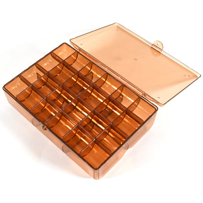 2 Layer Acrylic Jewelry Storage Box Dustproof Earring Box Storage Box Portable Nail Art Storage Case 24-Grid Small And 6-Grid Big Case Makeup Vanity Box (1 Pc  30 Compartment)