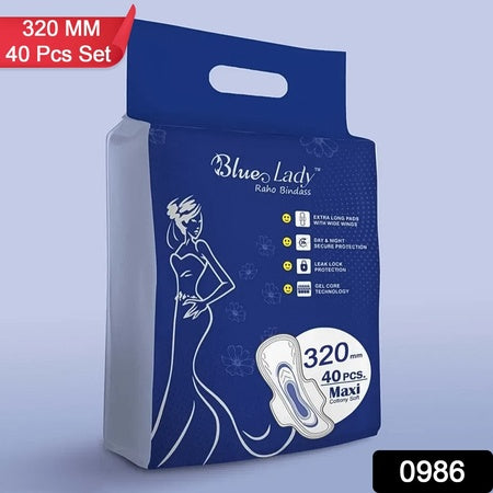 Bluelady Extra Long Pads With Wides Wings Sanitary Pads  320 Mm 40-Pack