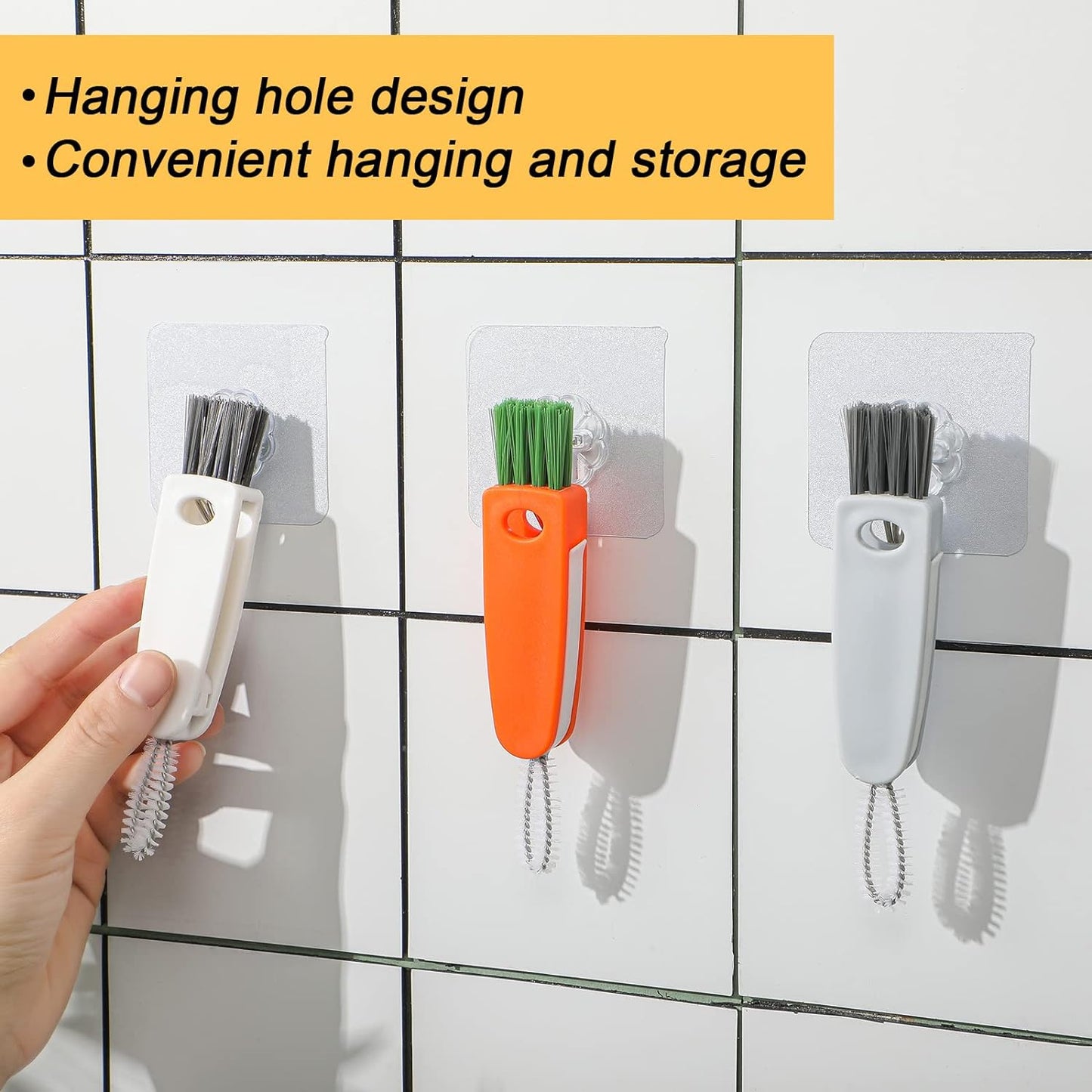 3 In 1 Multifunctional Cleaning Brush Mini Glass Cover Cleaning Brush Bottle Cleaning Brush Set Cup Cleaner Brush Bottle Cap Detail Brush For Bottle Cup Cover Lid Home Kitchen Washing Tool (1 Pc)