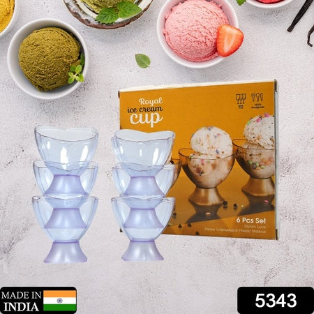 New Modern Style Dessert  Ice Cream Bowl Plastic 6Pcs For Home  Office  Party Use
