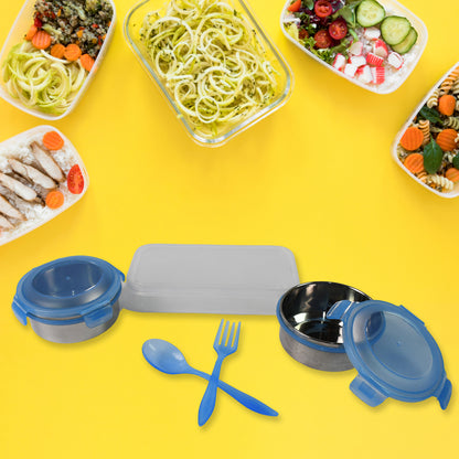 Sumolunch Box With Lunch Bag Plastic Lunch Box  Plastic Spoon Fork (2 Pc Set  With Lunch Box)