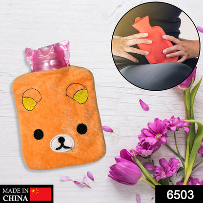 Orange Panda Small Hot Water Bag With Cover For Pain Relief Neck Shoulder Pain And Hand Feet Warmer Menstrual Cramps.