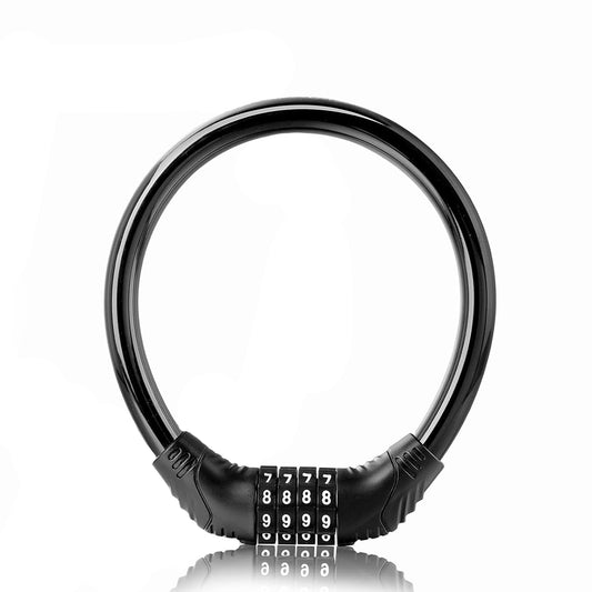 Bikelock Cable Resettable Cable Lock - Self Coiling 4 Digit Combination Bike Lock