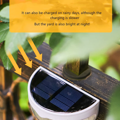 6 Ledsolar Powered Wall Mount Fence Light With Honeycomb Shade Design (2 Pc Set)