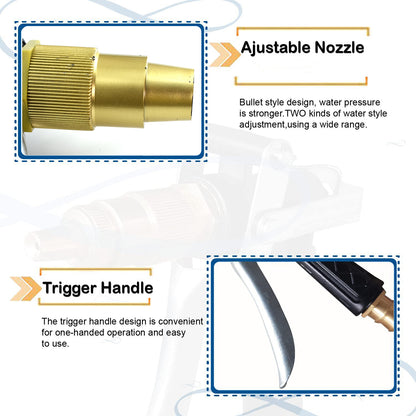 Durable Gold Plated Metal Trigger Hose Nozzle Water Lever Spray