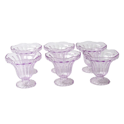 Crystal Plastic Ice-Cream Bowl Home  Kitchen Serving Platter Or Dessert Cup For Sundae Sweets Snacks Fruit Pudding Nuts Or Dip Serving Bowls (Crystal Cups Set Of 6)