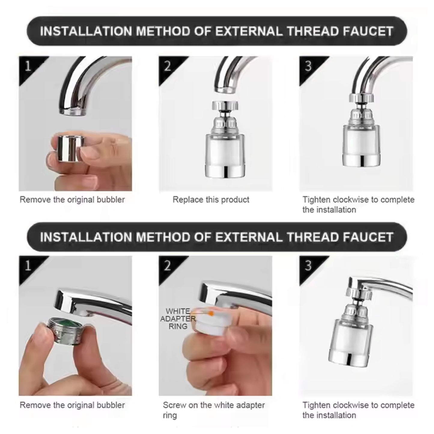 Waterfaucet Extender Swivel Faucet Aerator (1 Pc)