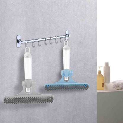 4 In 1 Multifunctional Glass Scraper Window Glass Wiper With Watering Can Silicon Cleaning Squeegee With Two Brush Heads Practical Squeegee For Shower Doors Windows Tiles And Car Glass