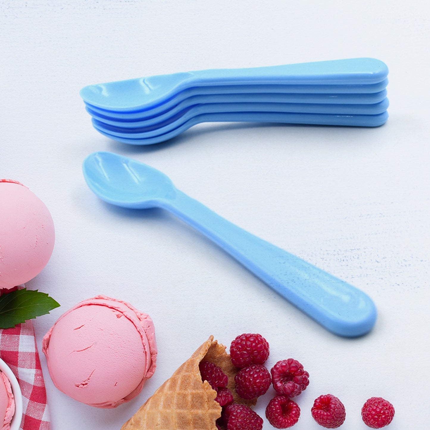 Food Plastic Spoon Set Plastic Table Spoon Set Plastic Tea Spoon Coffee With Abs Plastic Heat-Resistant Spoon (6 Pc Set )